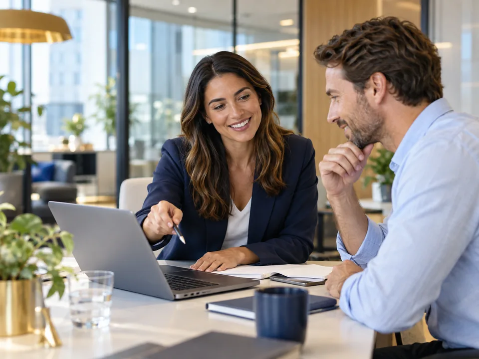 Professional consultant meeting with a client